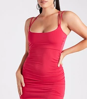 Sweet And Spicy Scoop Neck Mini Dress