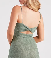 Dazzle Them All Glitter Cutout Mini Dress