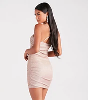 Disco Ball Glitter Knit Mini Dress