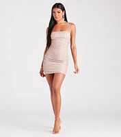 Disco Ball Glitter Knit Mini Dress