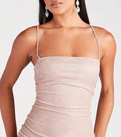 Disco Ball Glitter Knit Mini Dress