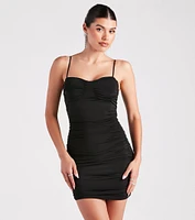 Be My Sweetheart Ruche Mini Dress