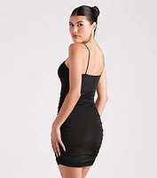 Be My Sweetheart Ruche Mini Dress