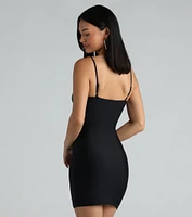 Party Town V-Neck Cutout Mini Dress