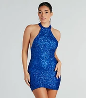 Cheers To Glamour Sequin Backless Mini Dress