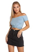 Knot Over You Off Shoulder Crop Top