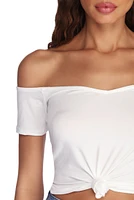Knot Over You Off Shoulder Crop Top