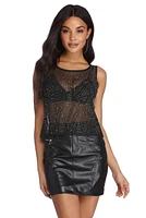 Meshed Me Up Heat Stone Tank Top