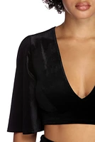 Sweet Ties Velvet Crop Top