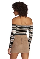 Knit Off My Shoulder Top