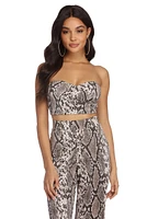 Oh Crop! Snake Print Top