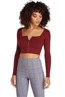 All Zipped Up Long Sleeve Top