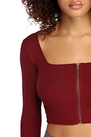 All Zipped Up Long Sleeve Top