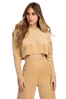 Velour Cropped Sweater