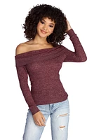 Cozy Fold Over Knit Top