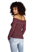 Cozy Fold Over Knit Top