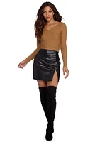 Cross It Off Knit Crop Top