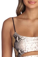 Stylin' Snake Print Crop Top