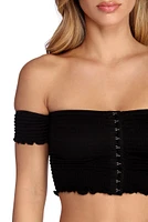 Sassy And Smocked Crop Top