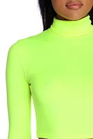 Trendy Turtle Neck Crop Top