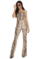 So Sassy Snake Print Crop Top