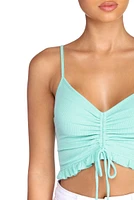Ruffle Spaghetti Strap Crop Top