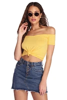 Knot Over You Off Shoulder Crop Top