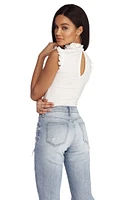 Ruffle Detail Knit Bodysuit