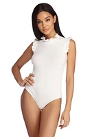 Ruffle Detail Knit Bodysuit