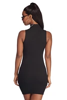 Mock Neck Mini Dress