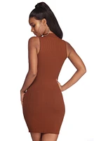 Mock Neck Mini Dress