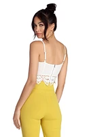 Into You Crochet Trim Crop Top
