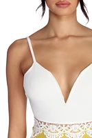 Into You Crochet Trim Crop Top
