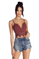 Into You Crochet Trim Crop Top