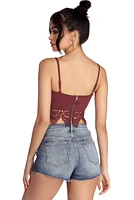 Into You Crochet Trim Crop Top