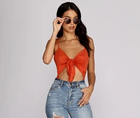 Sueded Tie-Front Bodysuit