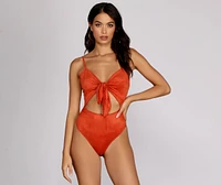 Sueded Tie-Front Bodysuit