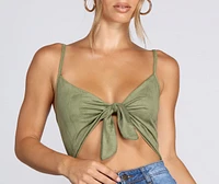 Sueded Tie-Front Bodysuit
