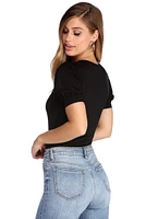 Puff Love Plunging Bodysuit