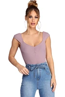 Ruched Cutie Knit Bodysuit