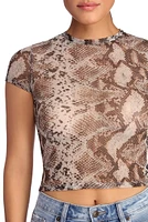 Level Up Snake Print Top