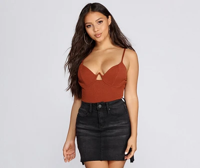 Wired Ribbed Knit Bodysuit