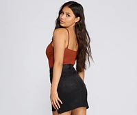 Wired Ribbed Knit Bodysuit