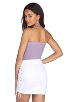 Twist Front Ribbed Knit Bodysuit