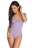 Twist Front Ribbed Knit Bodysuit