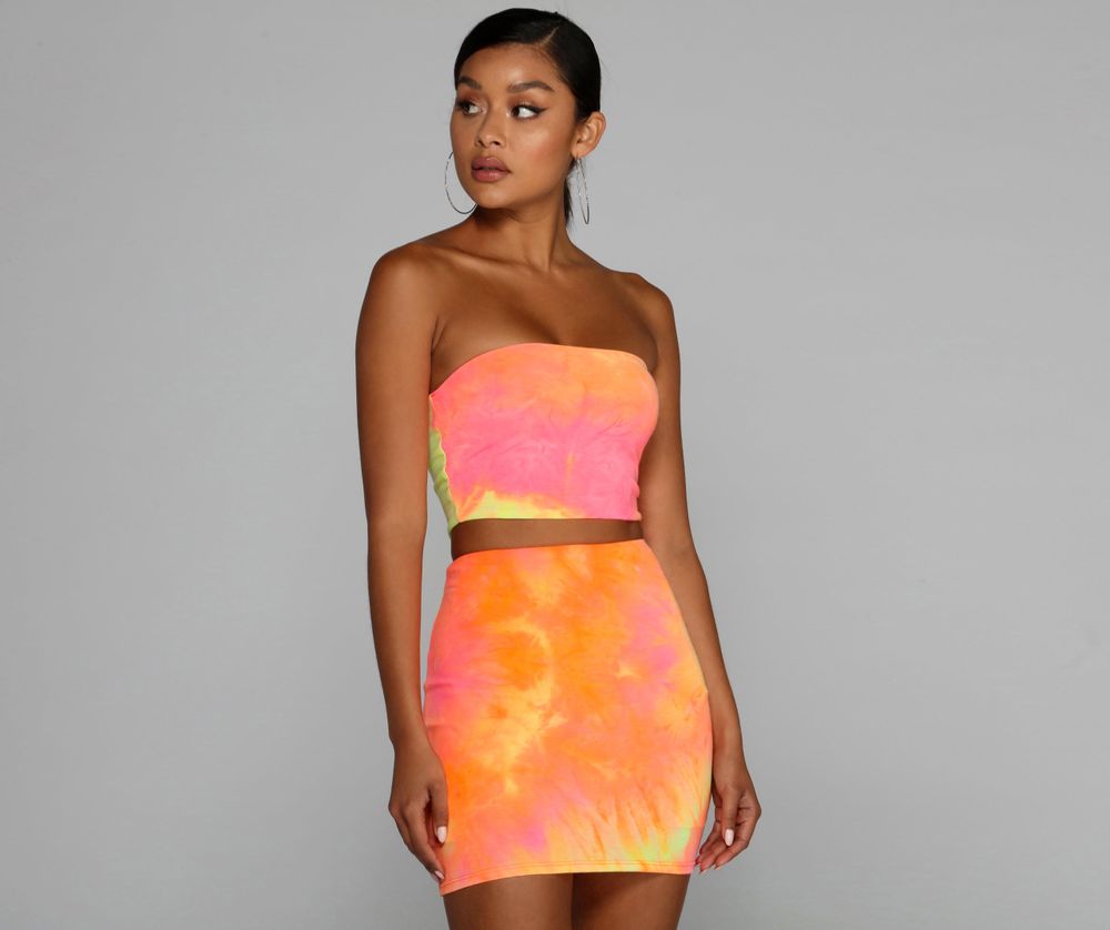 tie dye tube top dress