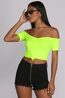 Knot Over You Off Shoulder Crop Top