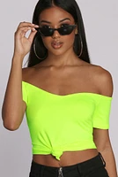 Knot Over You Off Shoulder Crop Top