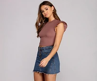Flatter Me Ruffle-Sleeve Top