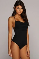 Not Tied Down Cowl Neck Bodysuit